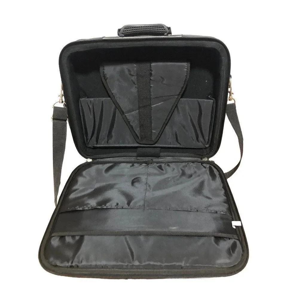 Dell Hardshell Computer Laptop Brief Case Carry On Shoulder Organizer Bag